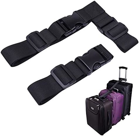 PH PandaHall Adjustable Luggage Straps Nylon Travel Bag Strap Black