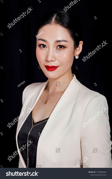 Asian Lady Mature Sexy Black Background Stock Photo Shutterstock