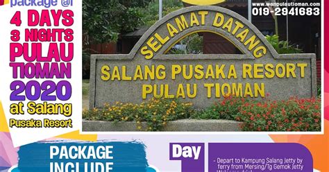 Pakej Percutian 4 Hari 3 Malam Ke Pulau Tioman 2020 Salang Pusaka