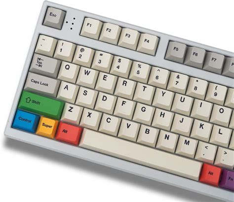 Pbt Juego De Teclas De Color Gris Y Blanco Con Teclas Teclas De