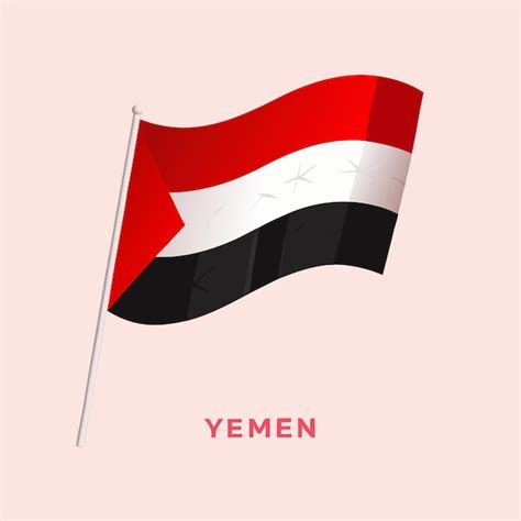 Premium Vector Yemen Flag Illustration On White Background