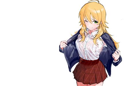 Обои kawaii girl anime pretty blonde babe cute shirt на телефон и рабочий стол раздел