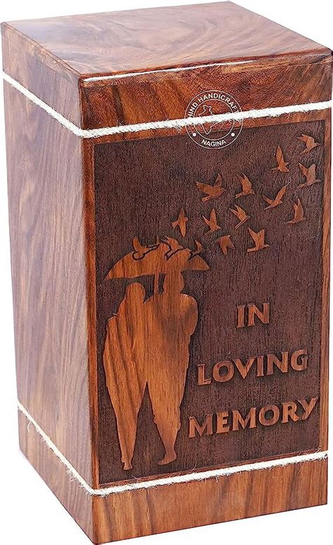 Handcrafted Wooden Urns For Human Ashes Adult Large Flying Dove