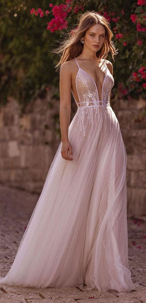 Wedding Dress Trends Spaghetti Straps Weightless A Line Gown