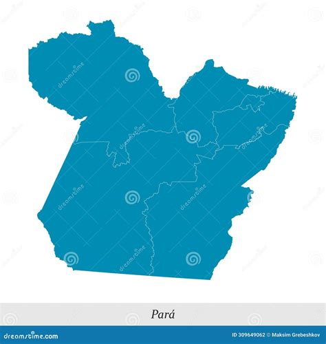 Map of Para is a State of Brazil with Mesoregions Stock Vector ...