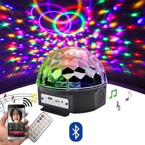 Caixa De Som Bluetooth Globo De Luz Led Giratorio Mp Usb Ilumina O