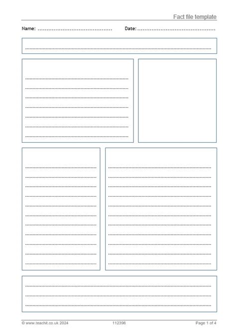 Blank printable and editable fact file template | KS1-2 | Teachit