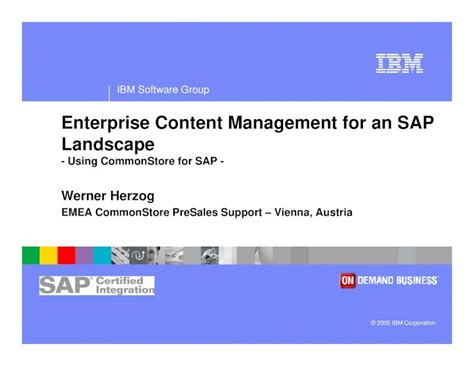 PDF Enterprise Content Management For An SAP Landscape SAP CTSMT Pdf