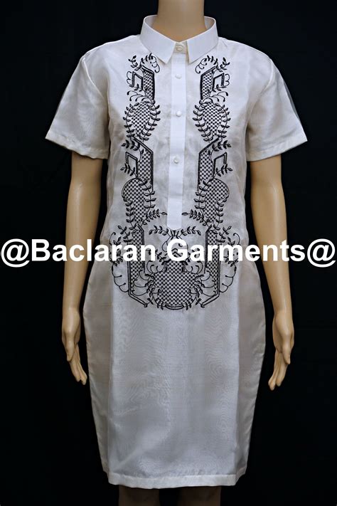 Modern Filipiniana Dress Linen Barong Tagalog Philippine Sweden Lupon