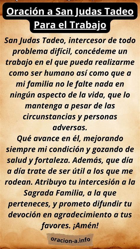 Oraci N A San Judas Tadeo Para El Trabajo Oracion Para El Trabajo