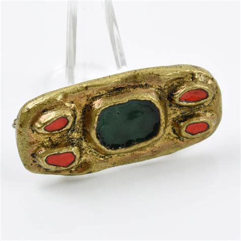 french artist willy gilded bronze  enamel brooch  sale  stdibs