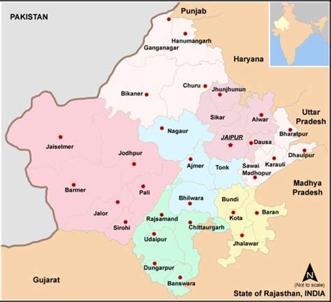 Rajasthan District Map In Hindi