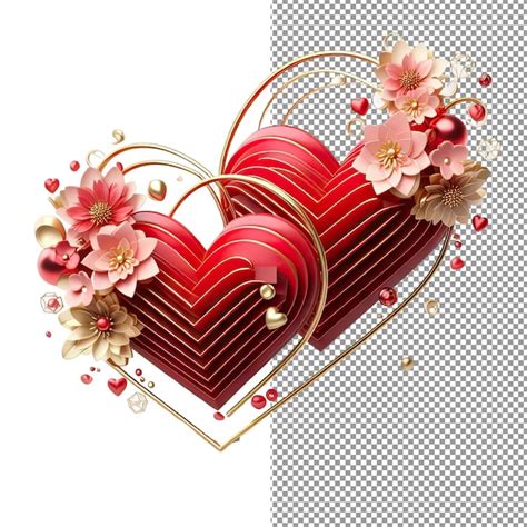 Premium Psd Heartfelt Embrace Isolated D Heart Frame On Png Background