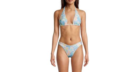 Frankie S Bikinis Harlow Terry Bikini Top In Blue Lyst