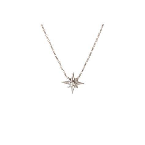 14k White Gold Single Diamond Shooting Star Necklace – StonedLove by Suzy