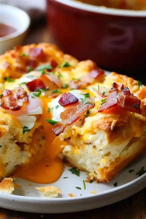 Bacon Egg Cheese Biscuit Bake Easy Breakfast Casserole