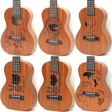 Tenor Sapele Cartoon Strings Hawaii Mini Small Ukulele Guita