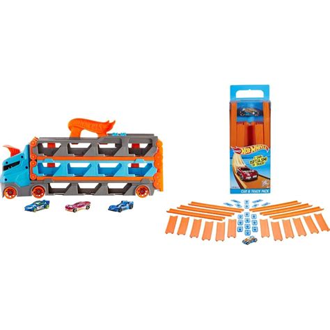 Buy Hot Wheels Speedway Hauler Storage Carrier With Scale Cars Convertible Foot Drag