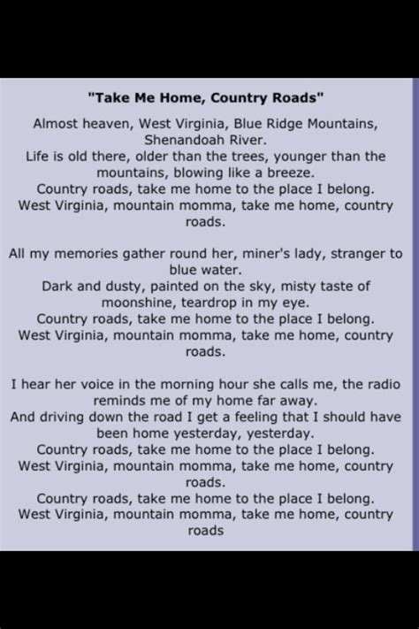 Lyrics To Country Road on Sale | emergencydentistry.com