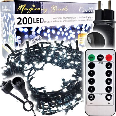 LAMPKI CHOINKOWE 200 LED TIMER STEROWANIE PILOTEM CORTINA Sklep