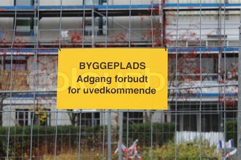 Skilt Med Byggeplads Adgang Forbudt Stock Foto Colourbox