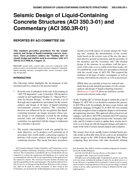 Solution Seismic Design Of Liquid Containing Concrete Structures Aci