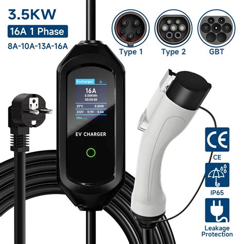 Chargeur EV Portable 3 5KW Vope1 SAE J1772 EVSE C Ble De Charge Rapide