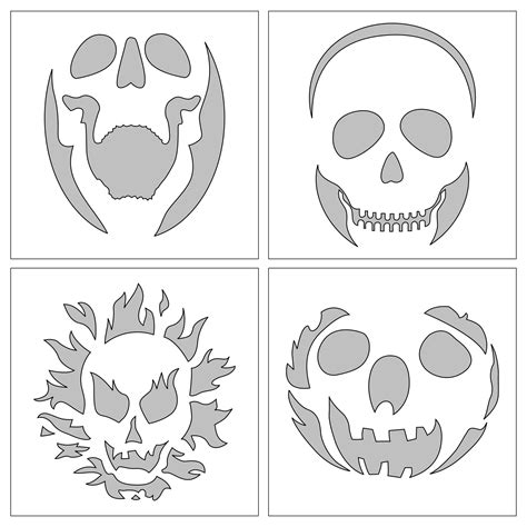 Printable Skull Pumpkin Stencil