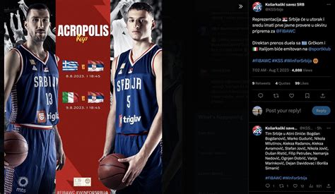 Greece Vs Serbia Fiba World Cup Tuneup August Th Date Time