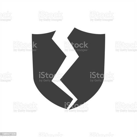 Broken Shield Vector Icon Filled Flat Sign For Mobile Concept And Web Design Broken Security