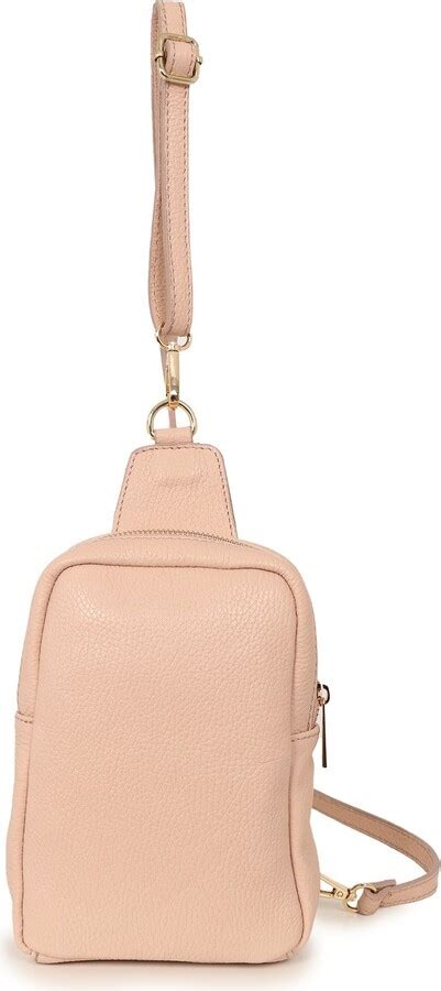Sarta Tara Italian Leather Sling Bag Nude Pebbled ShopStyle