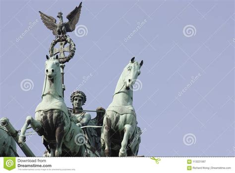 Brandenburg Gate Quadriga Under the Sunny Editorial Photography - Image ...