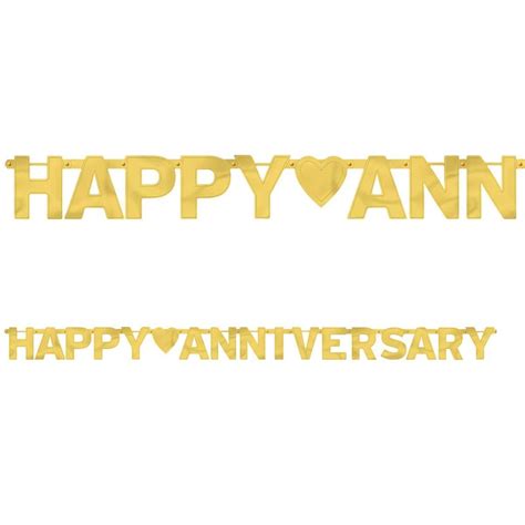 Happy Anniversary Gold Foil Letter Banner Party Expert