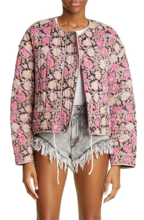 Isabel Marant Étoile Gelio Floral Drop Shoulder Quilted Jacket