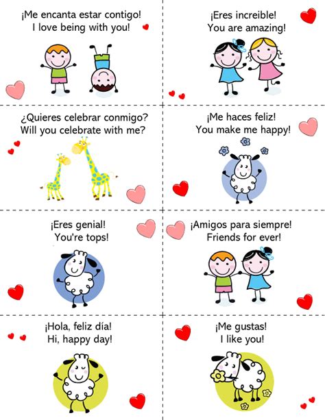 Valentines Cards2 Notas De Almuerzo San Valentin En Ingles Ejercicios