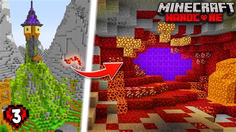 I Built A Mountain Cave Nether Portal In 118 Hardcore Minecraft 3