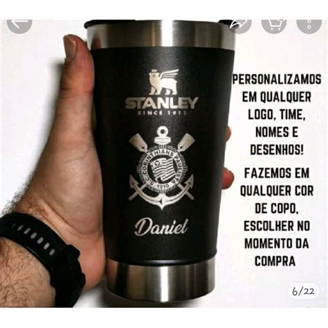 Copo Termica 473 Ml Tampa E Abridor Personalizado Corinthians