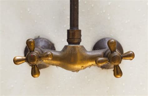 Close Up Detail Of A Retro Style Bronze Water Tap Stock Photo Image