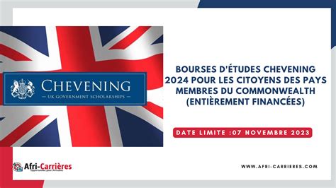 Bourses D études Chevening 24 Pour Membres Du Commonwealth