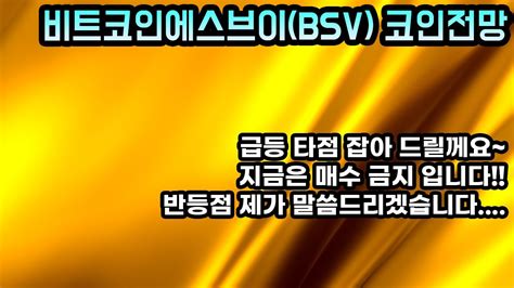 비트코인에스브이bsv 코인전망 급등 타점 잡아 드릴께요~ 지금은 매수 금지 입니다 반등점 제가 말씀드리겠습니다