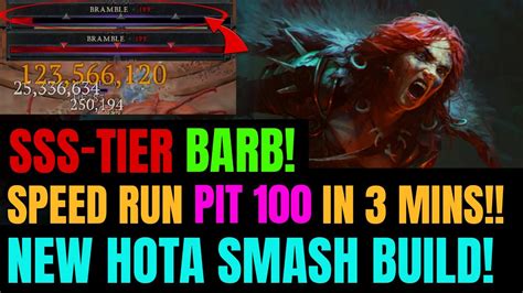 FASTEST PIT 100 Speed Farming Barb HOTA BASH Build PURE DPS NOT