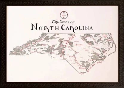 Framed North Carolina Map - Framed Favorites