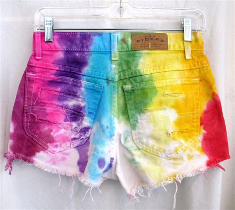 Tie Dye Shorts Hanging On A Clothes Hanger