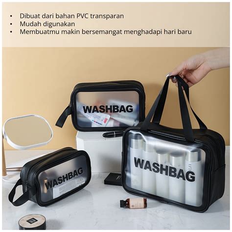 Jual Travel Washbag Portable Transparant Make Up Tas Waterproof Pouch