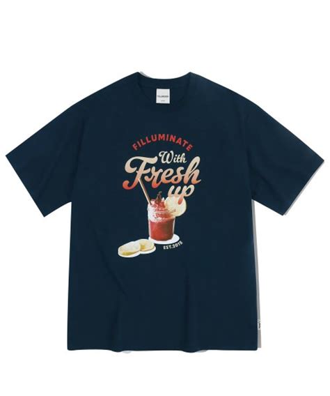 MUSINSA FILLUMINATE Overfit Peach Crush T Shirt Navy