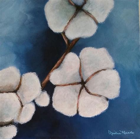 Cotton Blossom Painting by Christina Micciche | Fine Art America