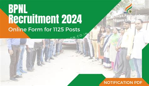 BPNL Recruitment 2024 OUT Various Online Form For 1125 Vacancies