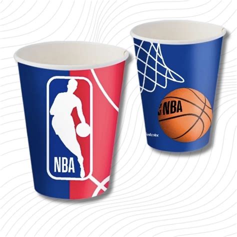 Kit Festa Nba Basquete Pratos Copos Descart Vel Ml Papel