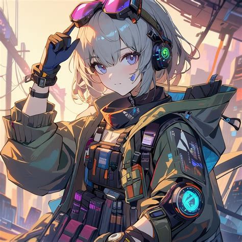 Grey Haired Cyberpunk Ranger Girl Animaginexl Ai Generated Artwork