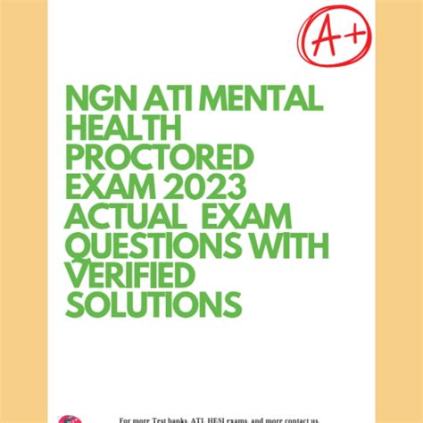 NGN ATI MENTAL HEALTH PROCTORED EXAM 2023 ACTUAL EXAM QUEST Inspire